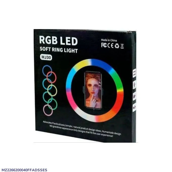 RGB LED Multi Color Ring Light MJ-30 – Adjustable Brightness & 3 Light Modes