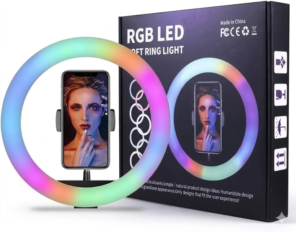RGB LED Multi Color Ring Light MJ-30 – Adjustable Brightness & 3 Light Modes